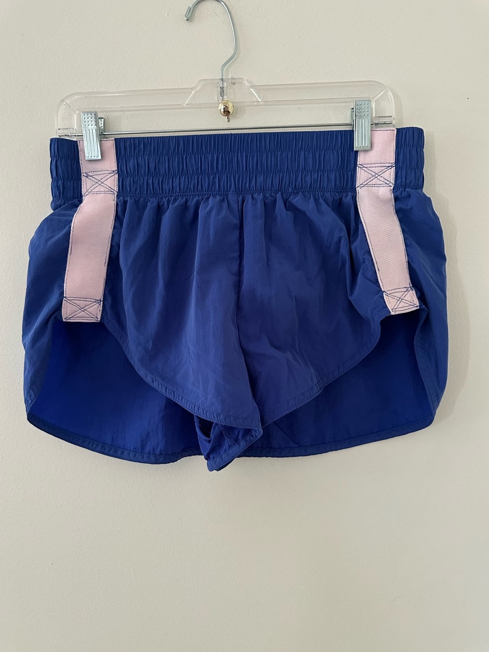 FP Movement by Free People Blue Athletic Shorts with Light Pink Panels - Picture 2 of 7
